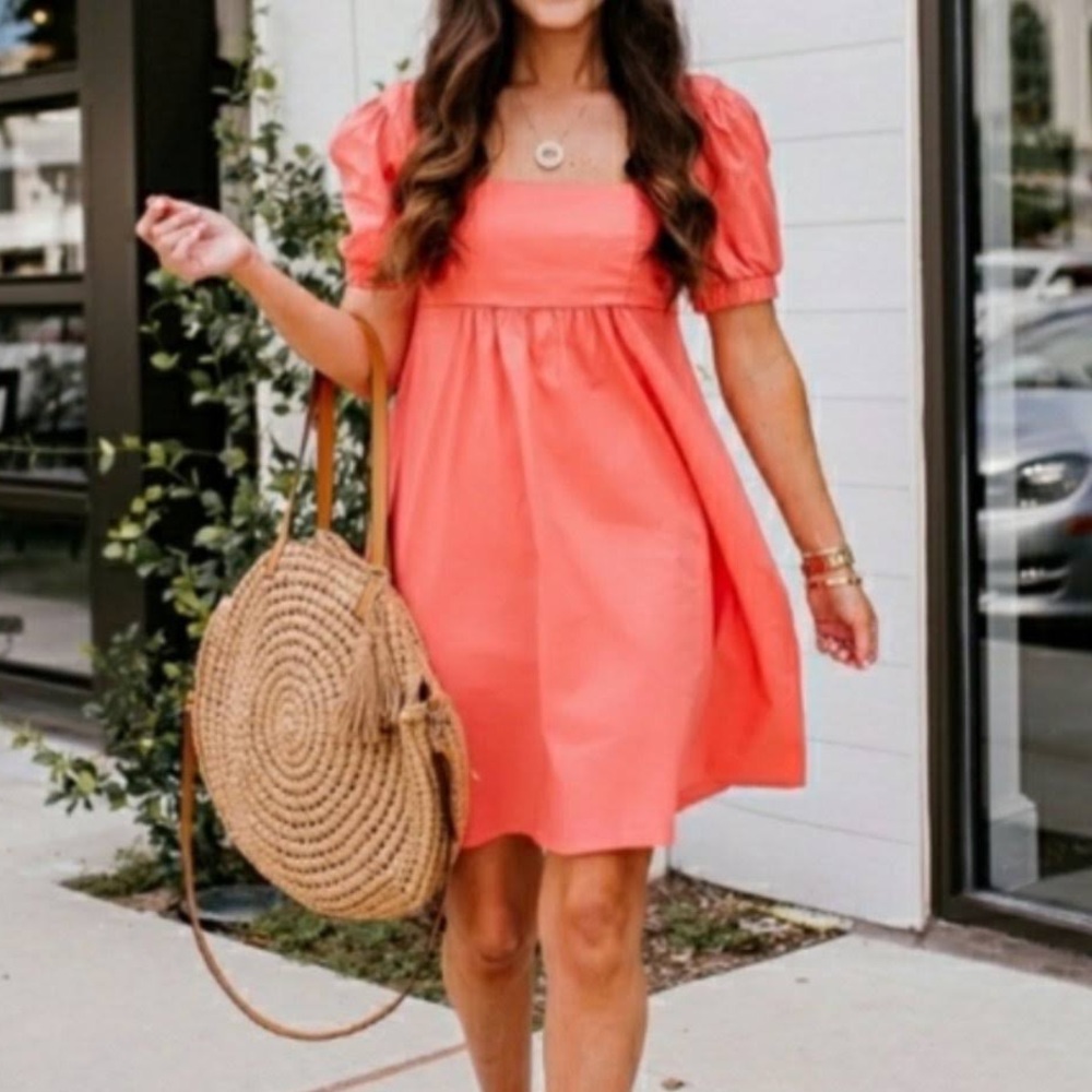 ❌❌SOLD❌❌ Puff Sleeves Square Neck Babydoll Dress Size S